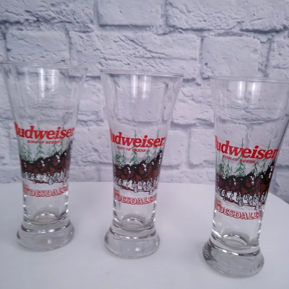 Vintage 1989 Budweiser Clydesdale Horses Glasses Set of 4 - Picture 6 of 7